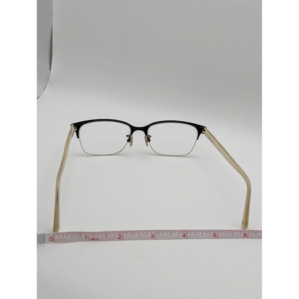 Coach HC5047 Evie Eyeglass Frames Only Satin Black Cream Semi-Rimless Women